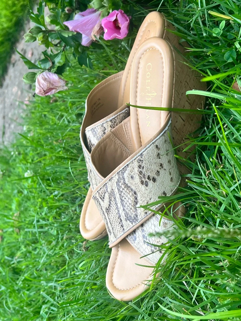 Cole Haan Snakeskin snake 🐍 wedges cork cushioned comfort with Nike Technology 7